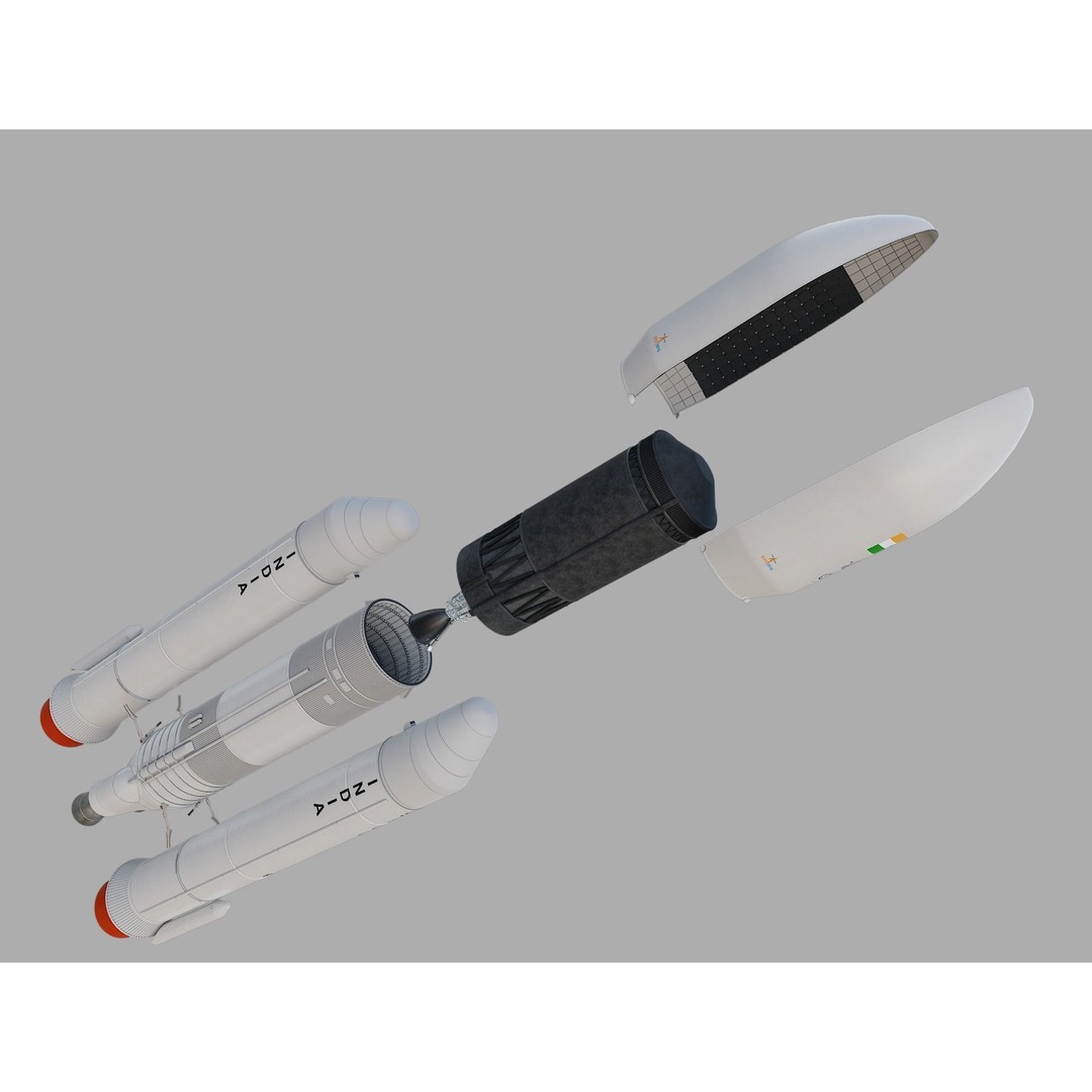 GSLV Rocket 3D Model – High Detail PBR Asset, FBX, Blender - View 44
