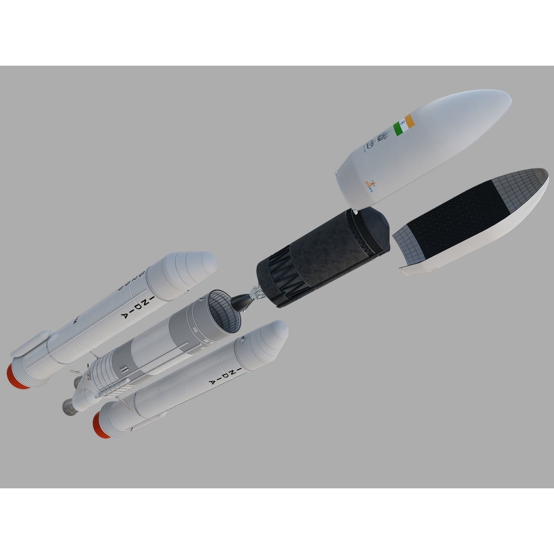 GSLV Rocket 3D Model – High Detail PBR Asset, FBX, Blender - View 45