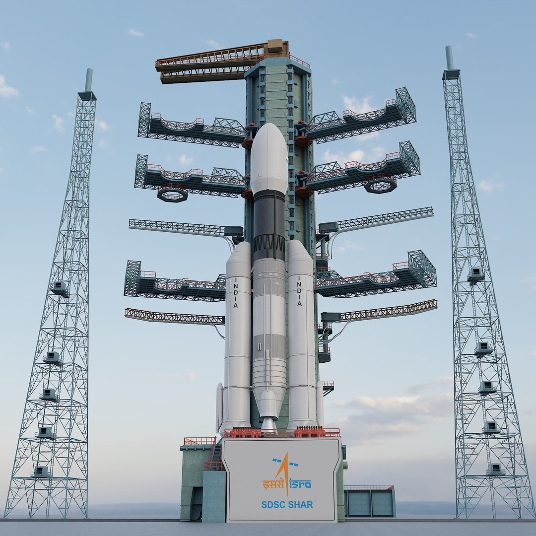 GSLV Rocket 3D Model – High Detail PBR Asset, FBX, Blender - View 5