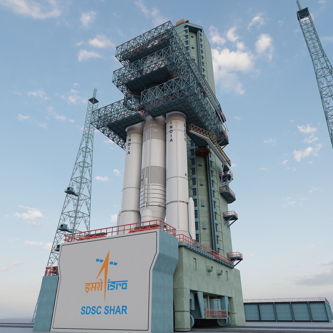 GSLV Rocket 3D Model – High Detail PBR Asset, FBX, Blender - View 7
