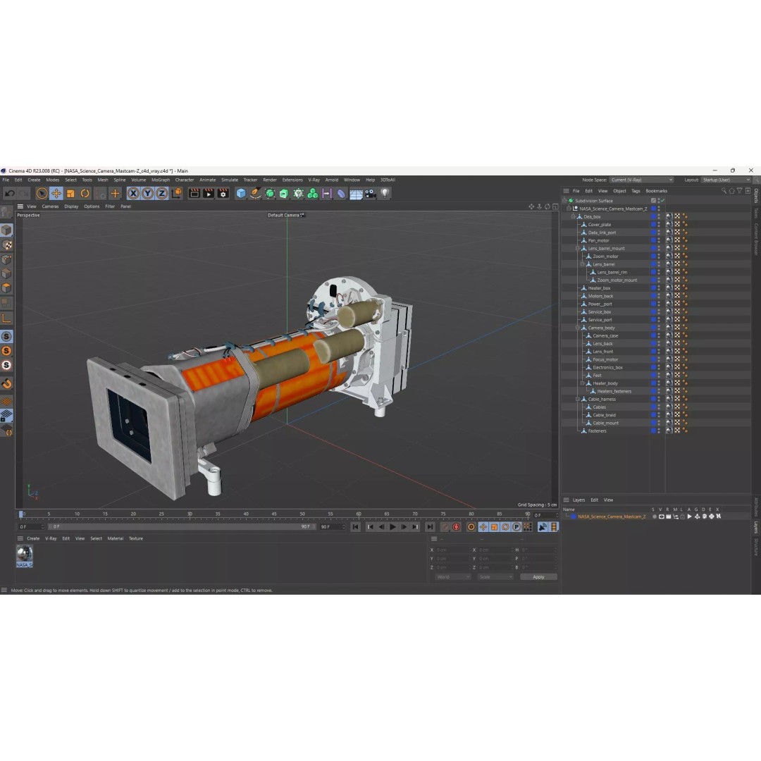 NASA Science Camera Mastcam-Z 3D Model – High-Quality PBR Asset, FBX