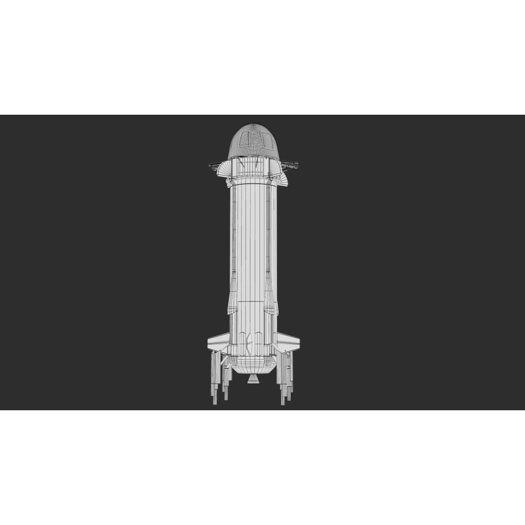 New Shepard 3D Model – Low Poly Spacecraft, PBR Textures, FBX - View 14