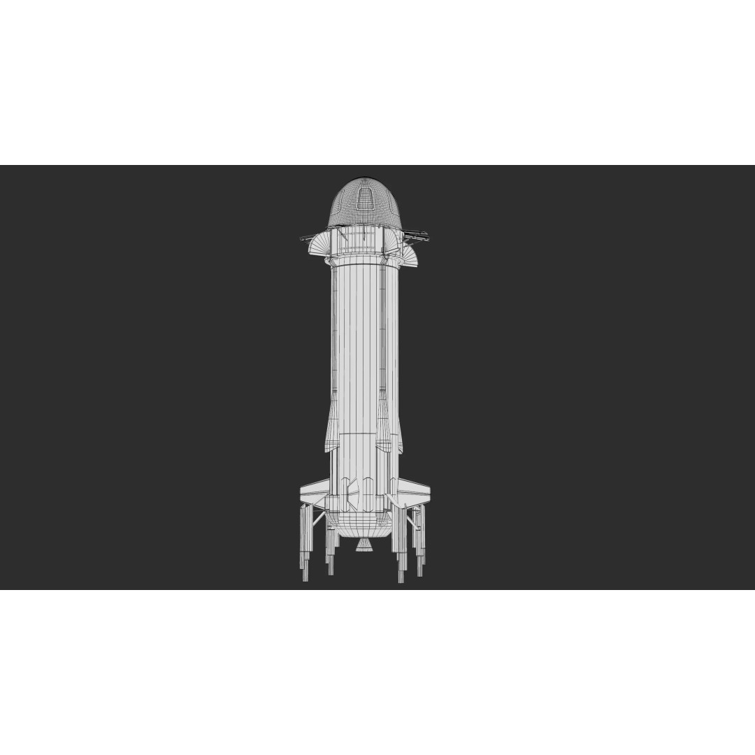 New Shepard 3D Model – Low Poly Spacecraft, PBR Textures, FBX - View 15