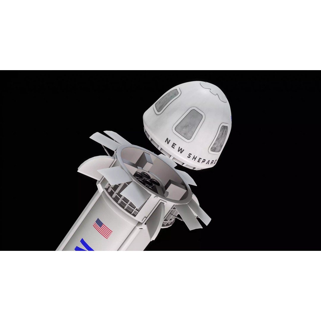 New Shepard 3D Model – Low Poly Spacecraft, PBR Textures, FBX - View 6