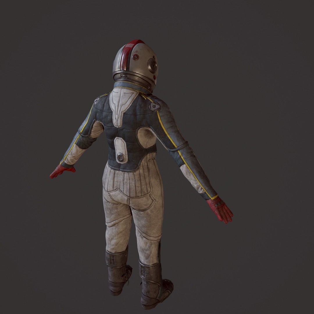 Astronaut 3D Model – Game Ready Low-Poly Character, FBX/OBJ - View 10