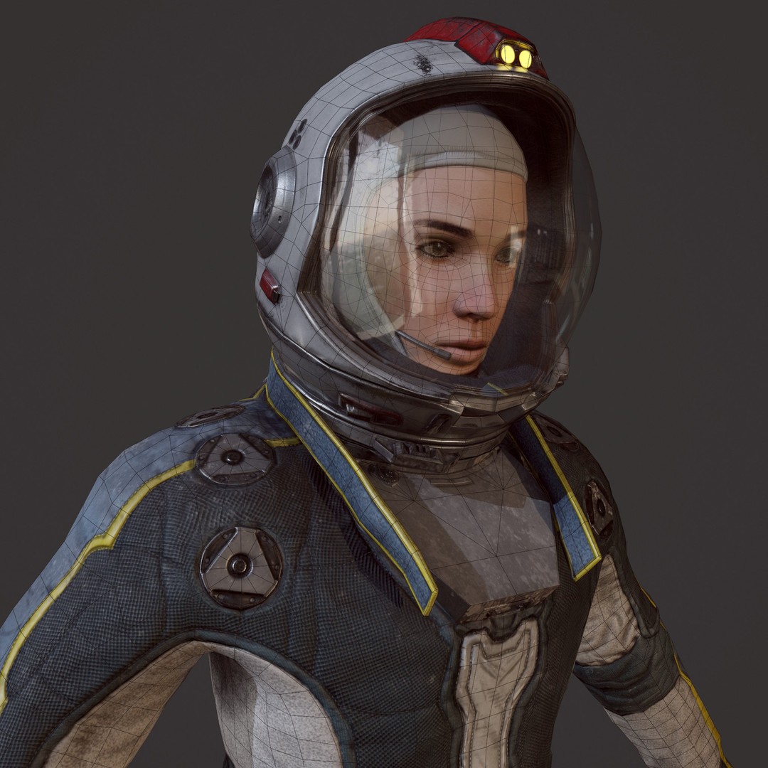 Astronaut 3D Model – Game Ready Low-Poly Character, FBX/OBJ - View 12