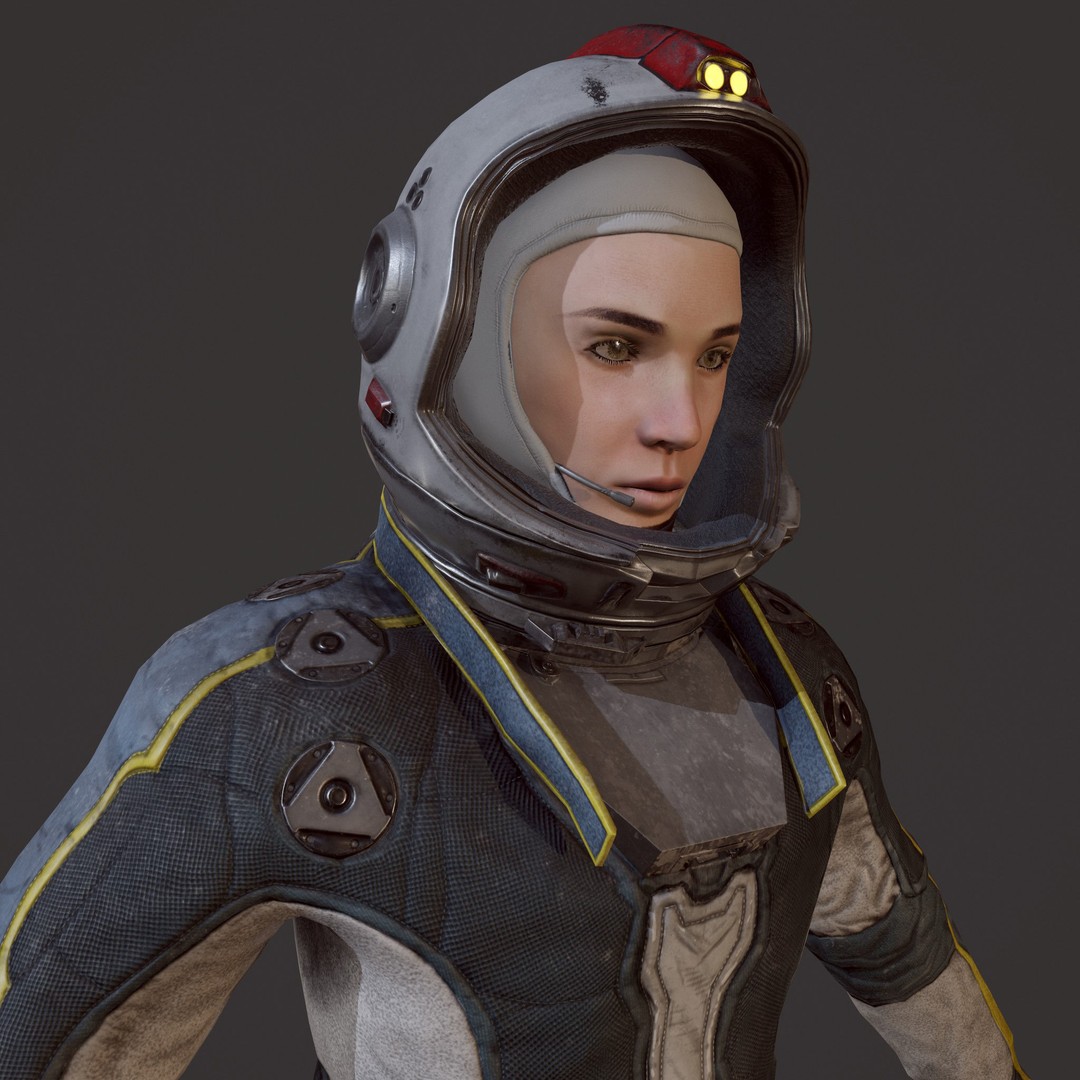 Astronaut 3D Model – Game Ready Low-Poly Character, FBX/OBJ - View 13