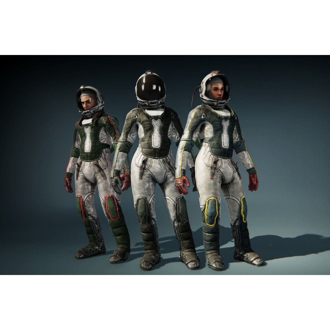 Astronaut 3D Model – Game Ready Low-Poly Character, FBX/OBJ - View 4
