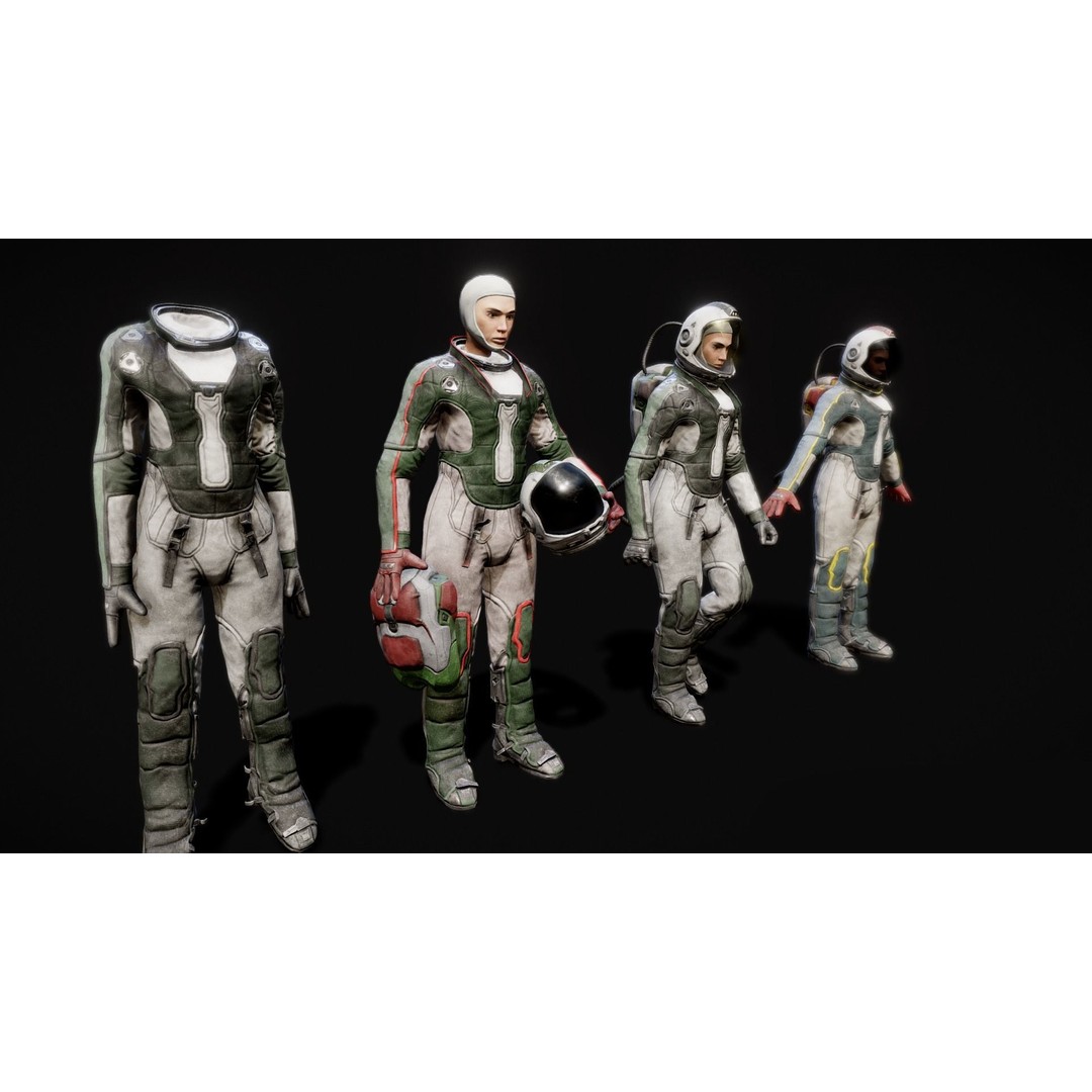 Astronaut 3D Model – Game Ready Low-Poly Character, FBX/OBJ - View 5