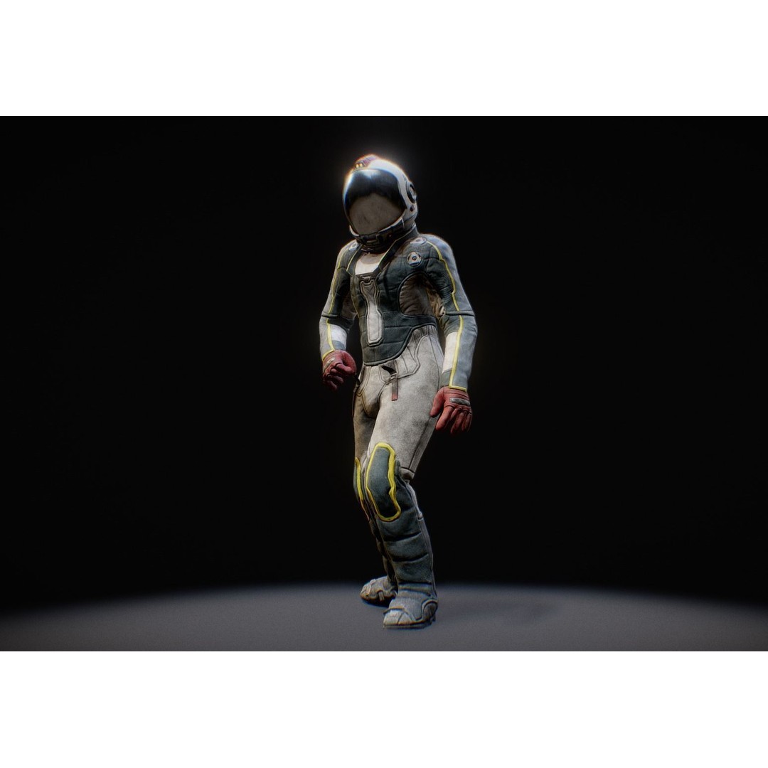 Astronaut 3D Model – Game Ready Low-Poly Character, FBX/OBJ - View 6