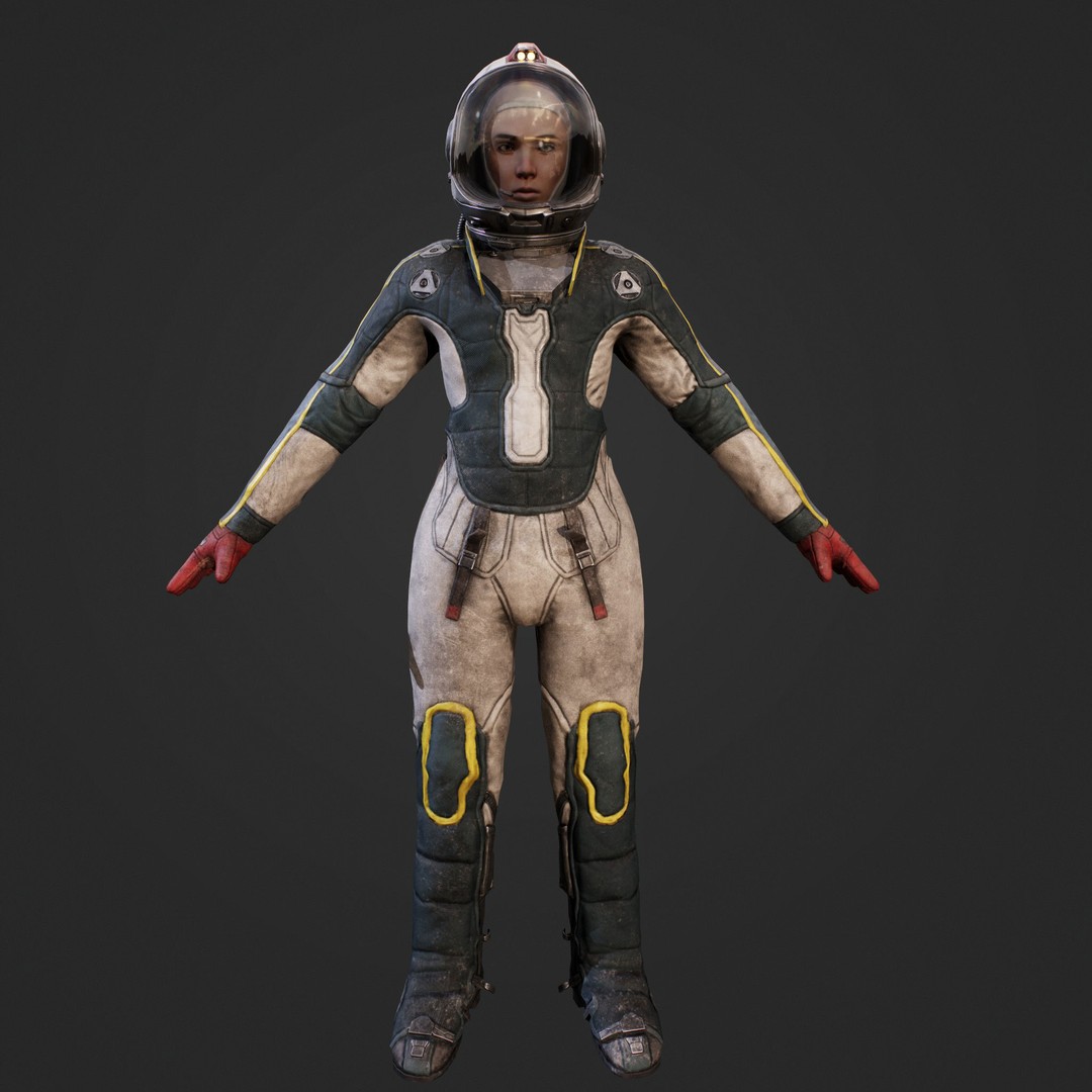 Astronaut 3D Model – Game Ready Low-Poly Character, FBX/OBJ - View 9