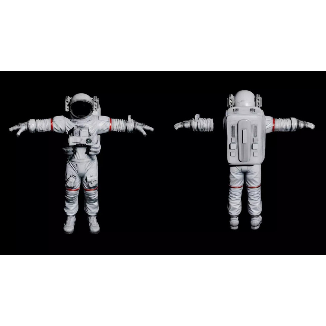Astronaut 3D Model – High Quality T-Pose Character for Animation - View 2