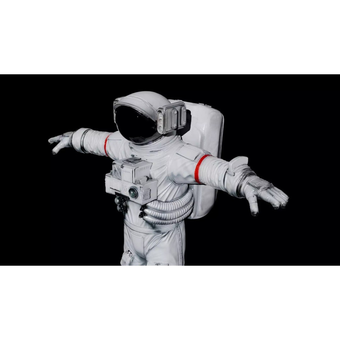 Astronaut 3D Model – High Quality T-Pose Character for Animation - View 4