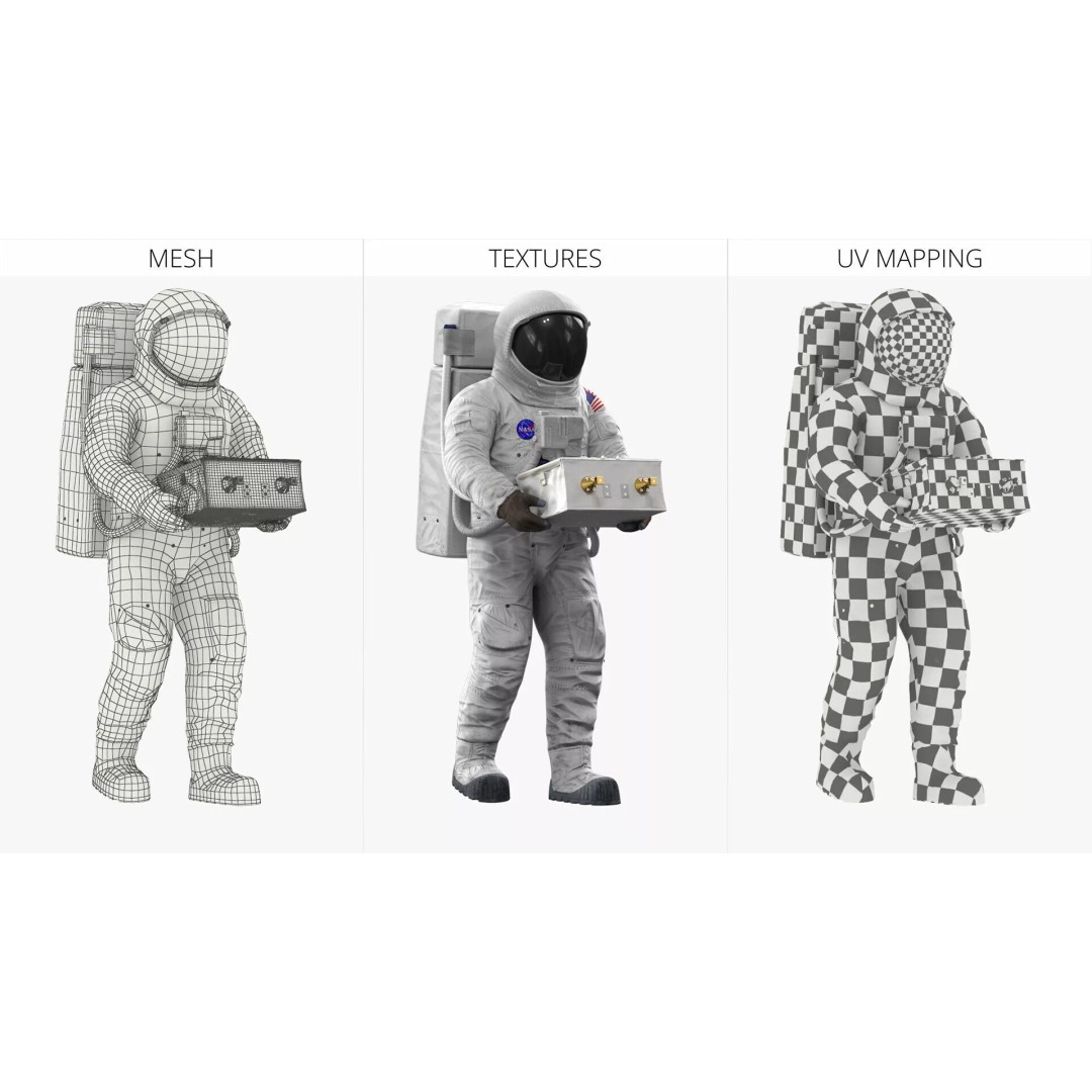 Space Suit Explorer 3D Model – High Poly PBR Asset for Simulation - View 11