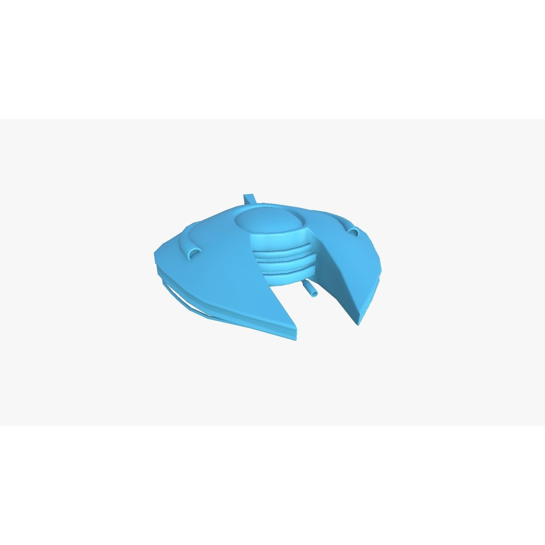 Alien Spaceship 3D Model – Low Poly Sci-Fi Spacecraft, FBX & OBJ - View 10