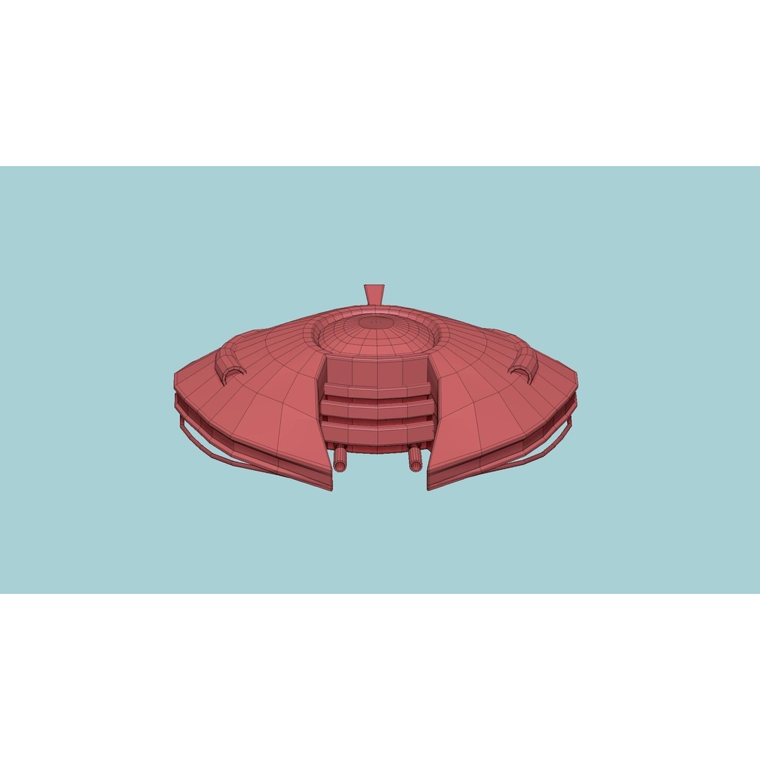Alien Spaceship 3D Model – Low Poly Sci-Fi Spacecraft, FBX & OBJ - View 16