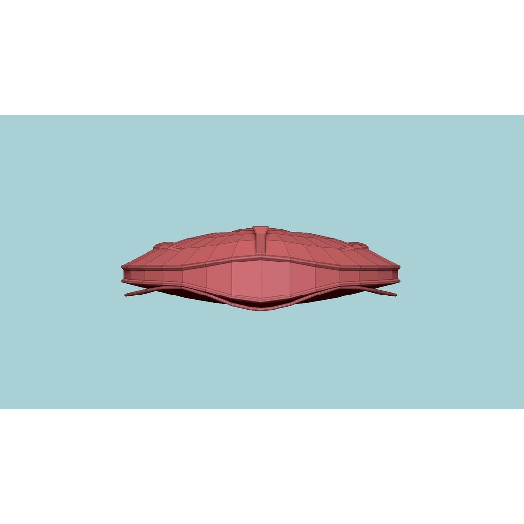 Alien Spaceship 3D Model – Low Poly Sci-Fi Spacecraft, FBX & OBJ - View 18