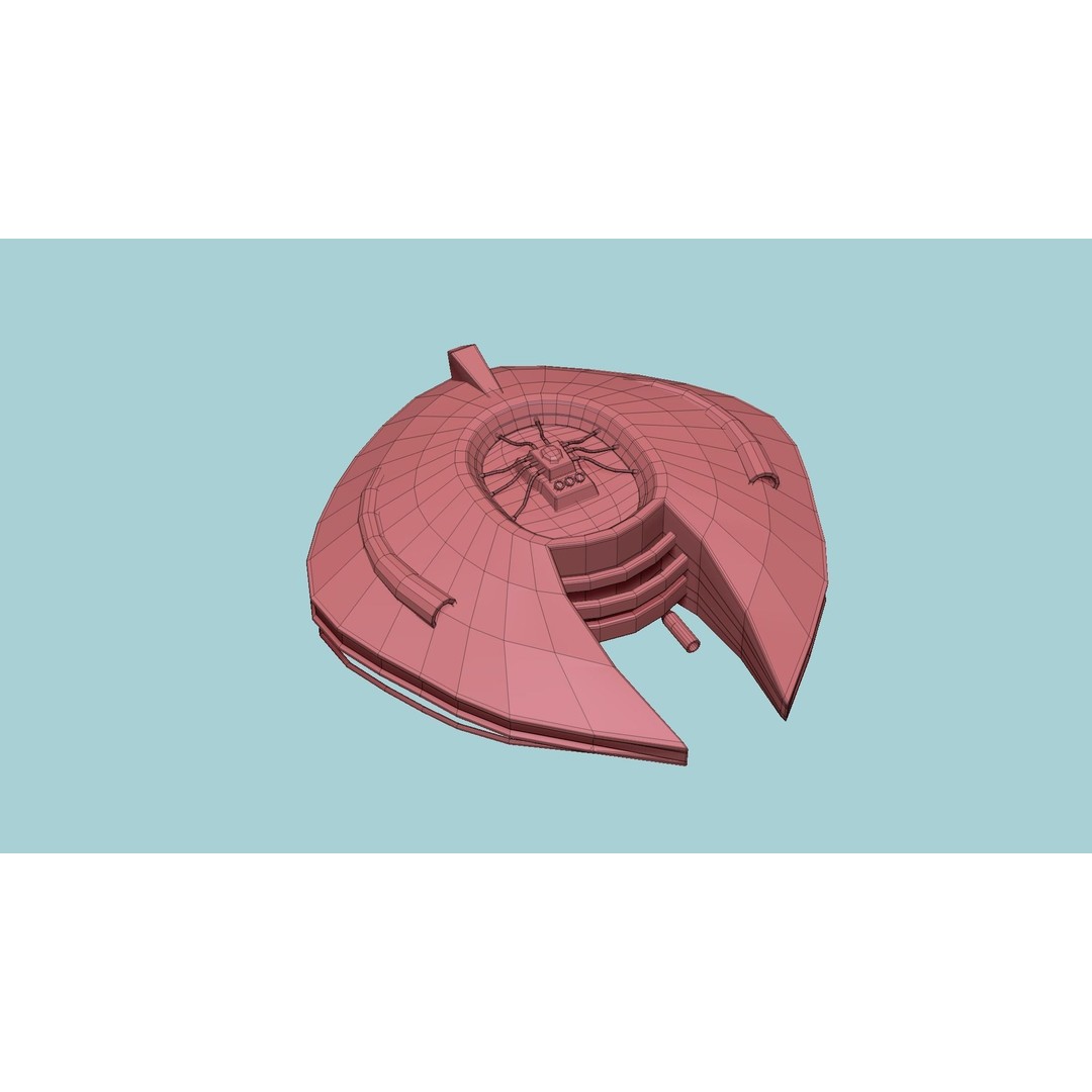 Alien Spaceship 3D Model – Low Poly Sci-Fi Spacecraft, FBX & OBJ - View 22