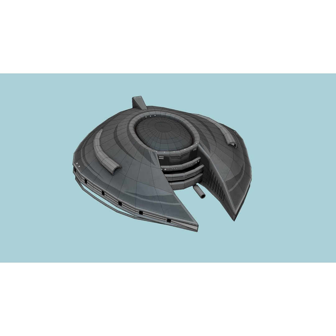 Alien Spaceship 3D Model – Low Poly Sci-Fi Spacecraft, FBX & OBJ - View 8