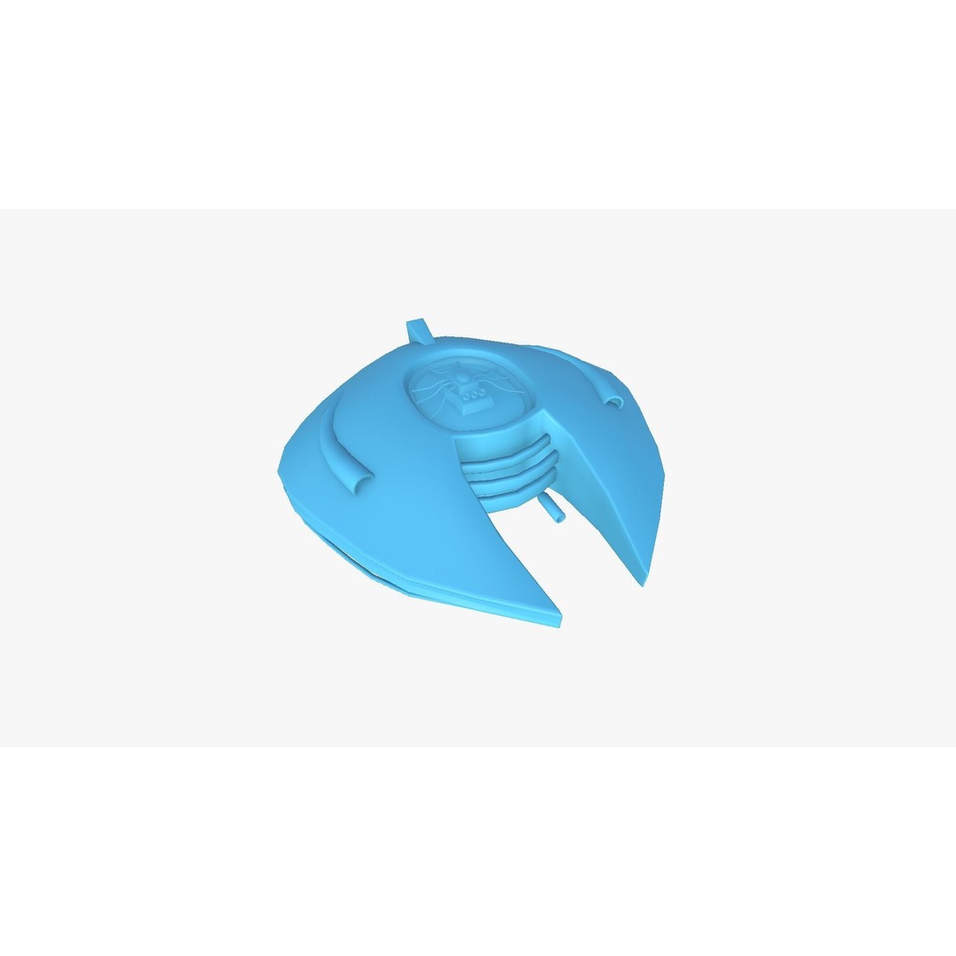 Alien Spaceship 3D Model – Low Poly Sci-Fi Spacecraft, FBX & OBJ - View 9