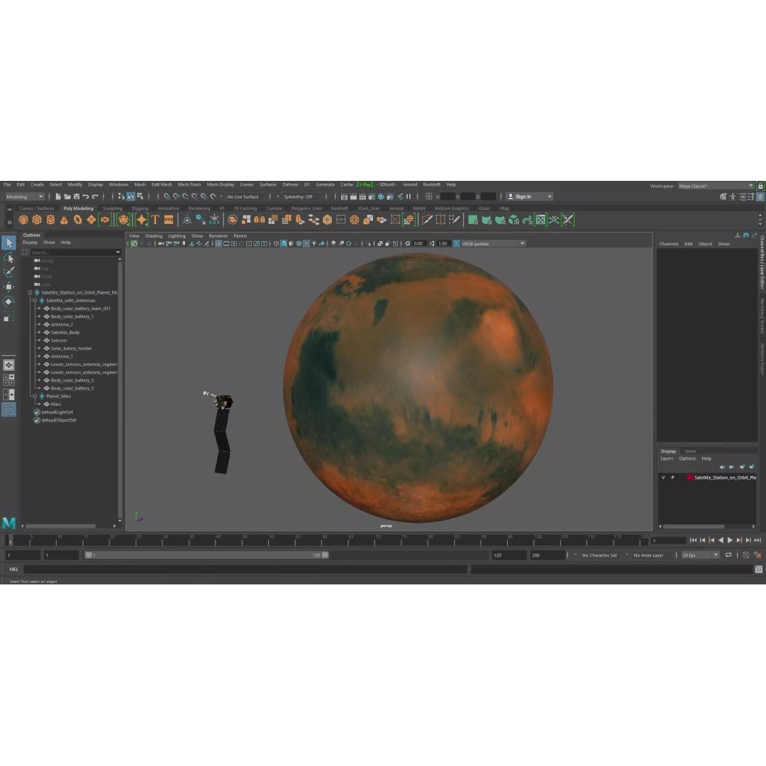 Satellite Station 3D Model – Realistic Mars Orbiting Satellite, FBX