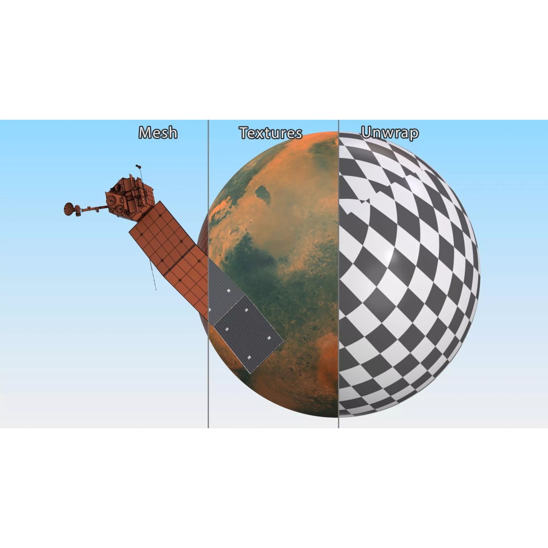 Satellite Station 3D Model – Realistic Mars Orbiting Satellite, FBX - View 17