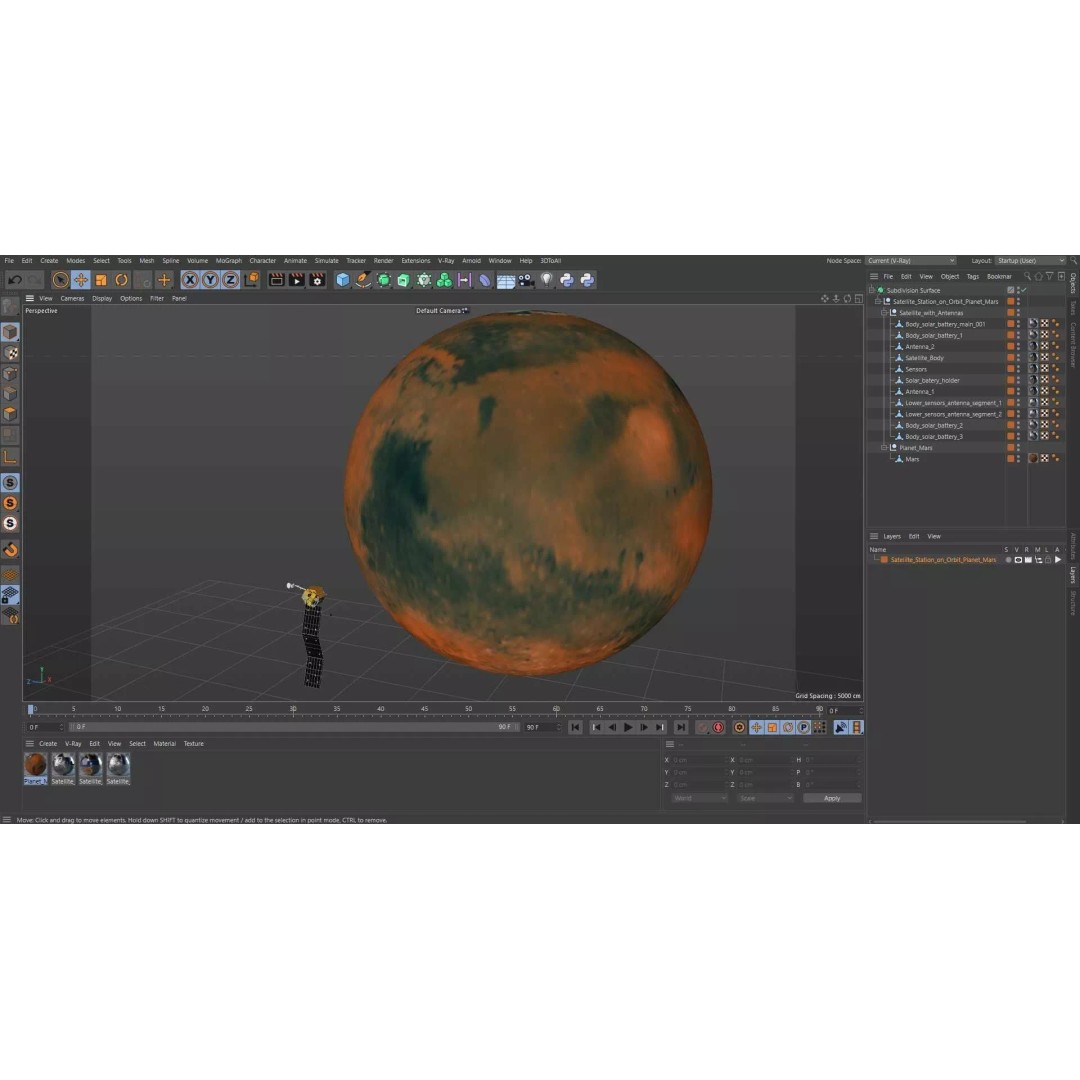 Satellite Station 3D Model – Realistic Mars Orbiting Satellite, FBX - View 29