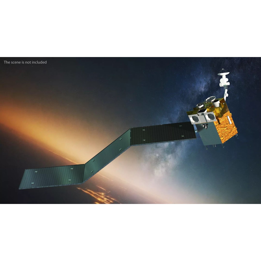 Satellite Station 3D Model – Realistic Mars Orbiting Satellite, FBX - View 6