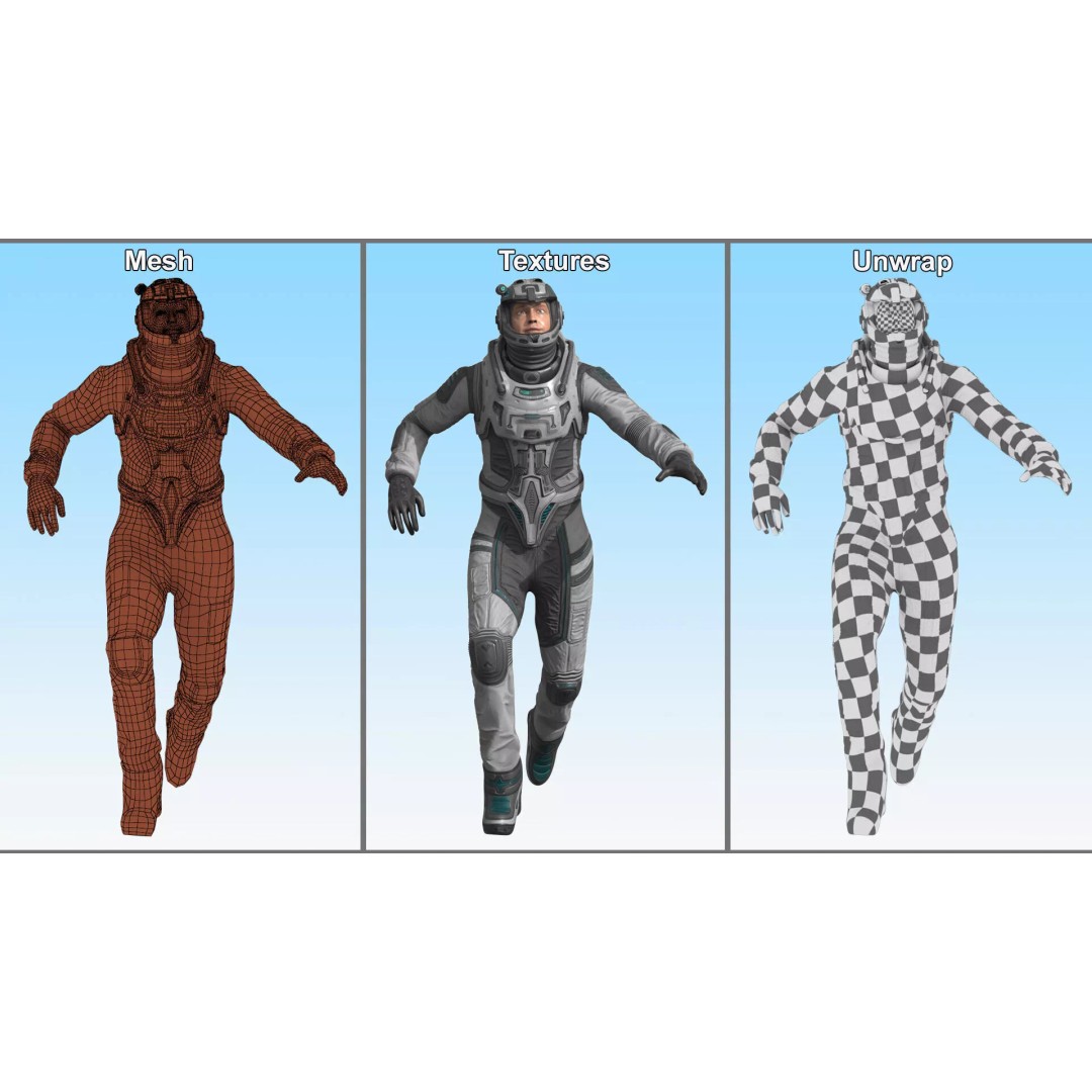 Running Sci-Fi Astronaut 3D Model – High Poly PBR Character Asset - View 16