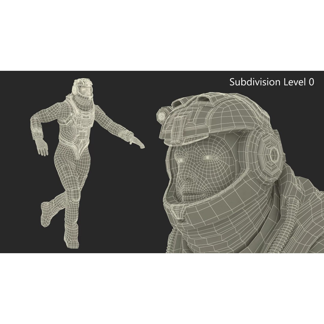 Running Sci-Fi Astronaut 3D Model – High Poly PBR Character Asset - View 17