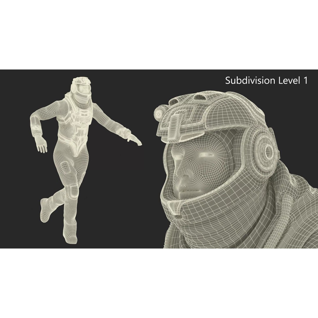 Running Sci-Fi Astronaut 3D Model – High Poly PBR Character Asset - View 18