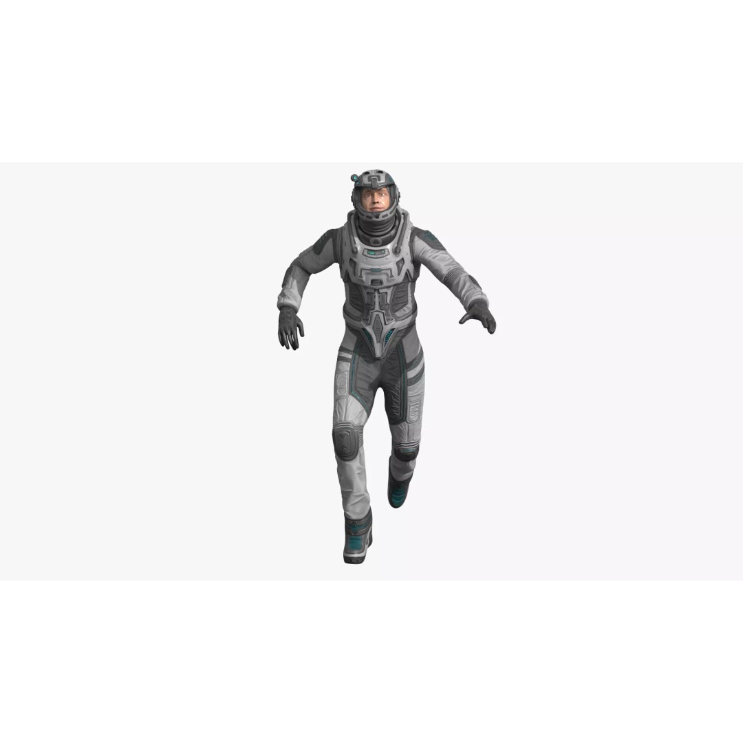 Running Sci-Fi Astronaut 3D Model – High Poly PBR Character Asset - View 2