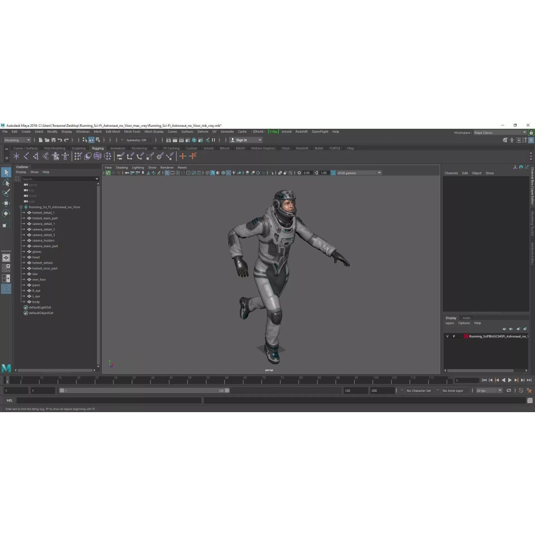 Running Sci-Fi Astronaut 3D Model – High Poly PBR Character Asset - View 29