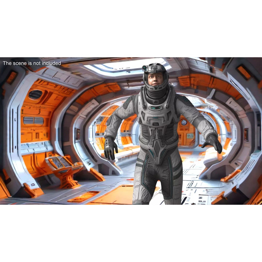 Running Sci-Fi Astronaut 3D Model – High Poly PBR Character Asset - View 3