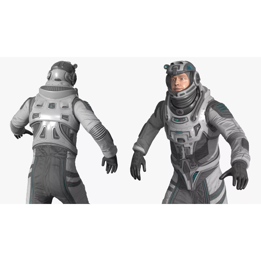 Running Sci-Fi Astronaut 3D Model – High Poly PBR Character Asset - View 7