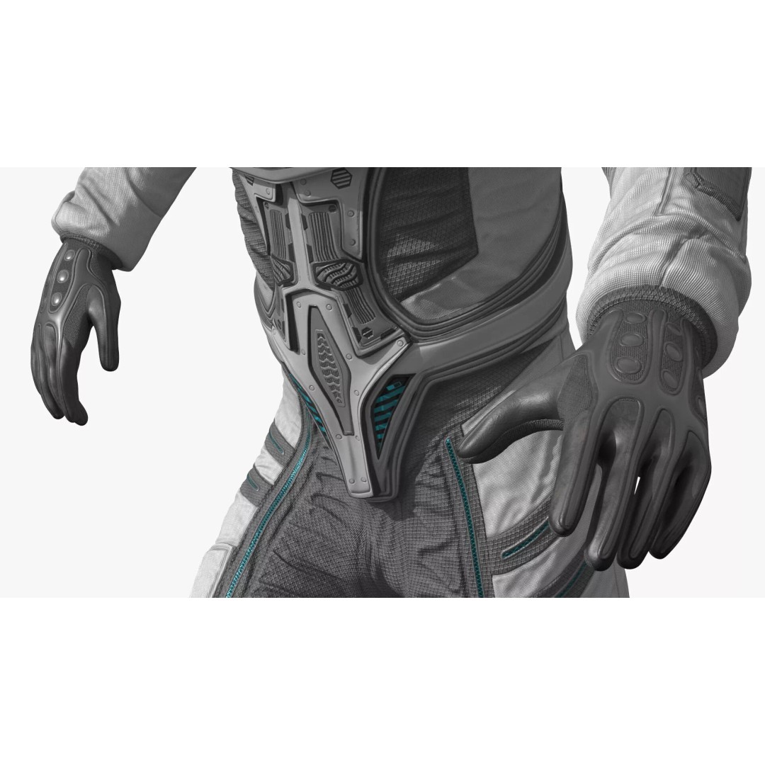 Running Sci-Fi Astronaut 3D Model – High Poly PBR Character Asset - View 9
