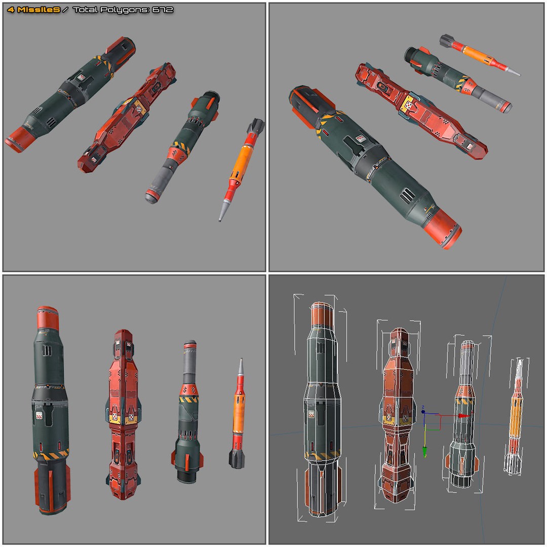 Spaceship 3D Model – Low Poly Sci-Fi Asset, FBX & OBJ Formats - View 7