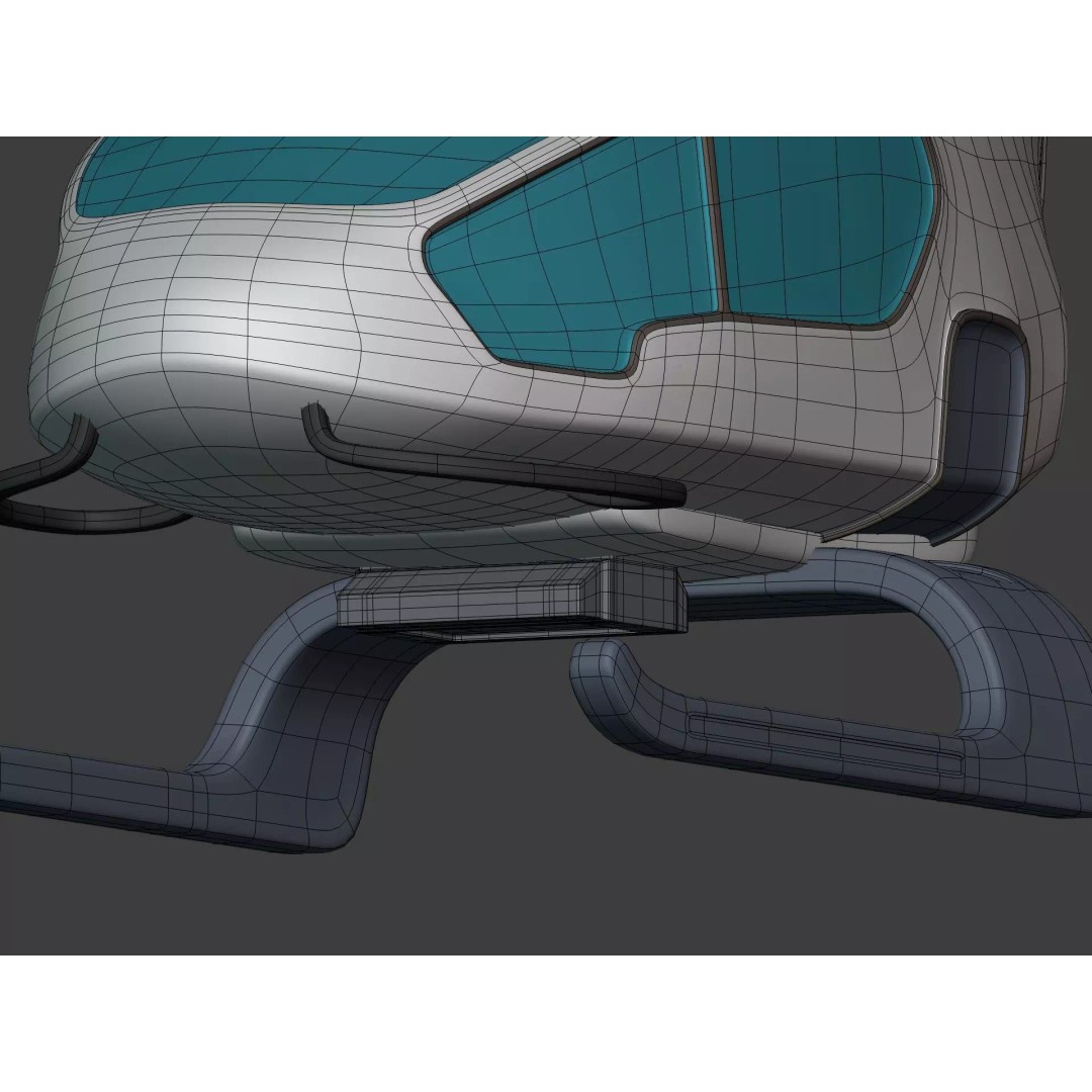 Taxi Drone 3D Model – Low Poly Flying Taxi, Blender, FBX
