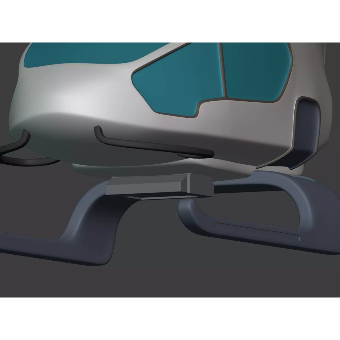 Taxi Drone 3D Model – Low Poly Flying Taxi, Blender, FBX - View 17