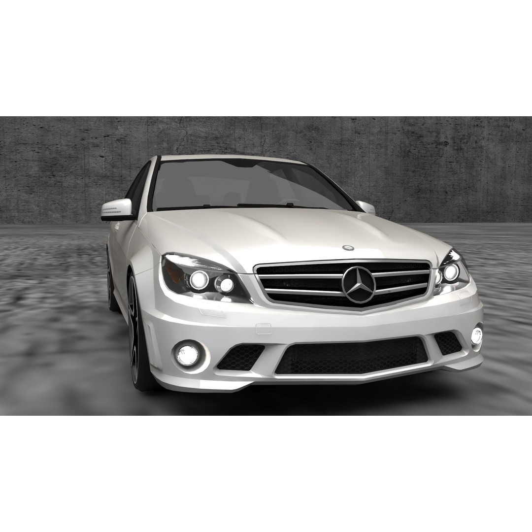 Mercedes C63 3D Model – Low Poly Luxury Car Asset, FBX - View 10