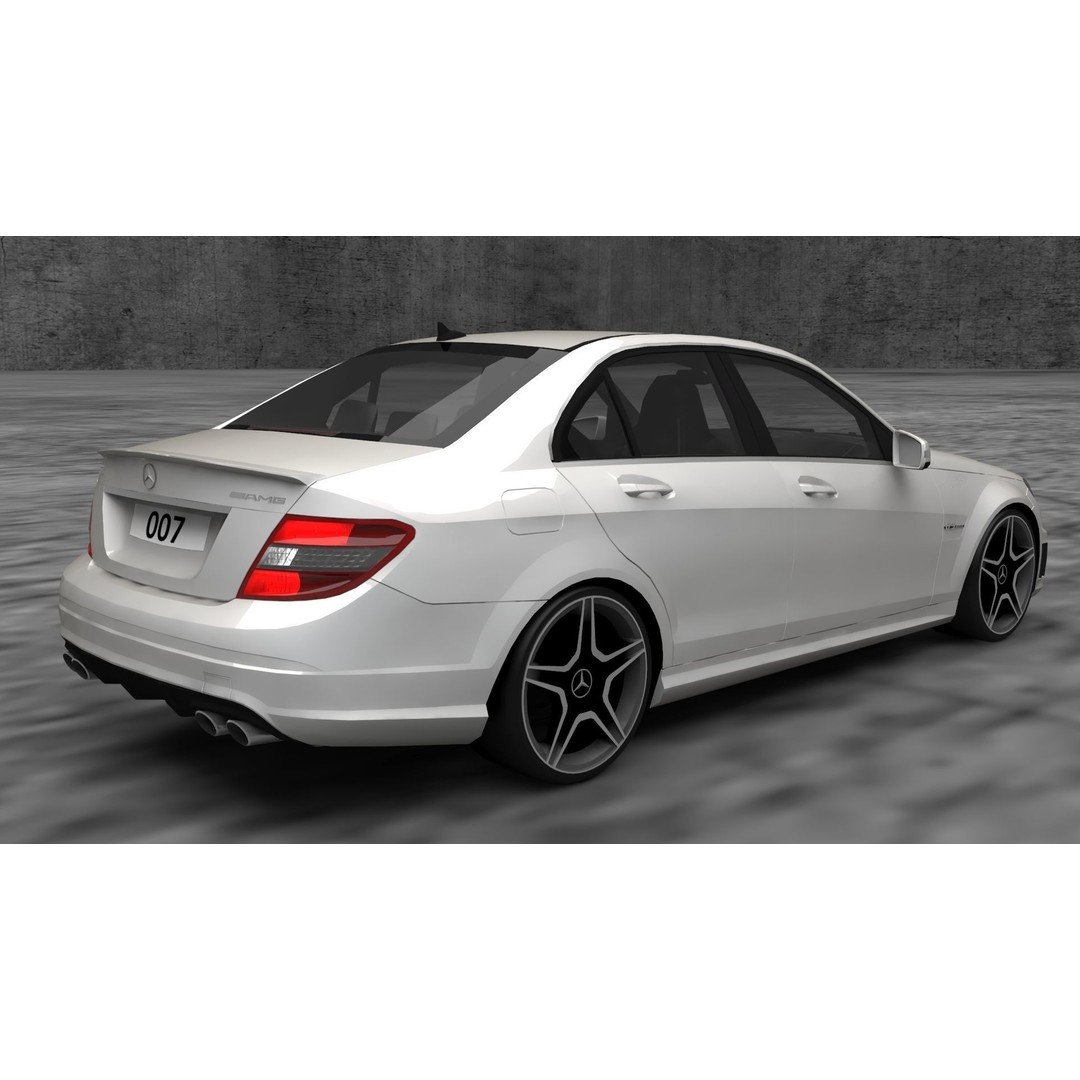 Mercedes C63 3D Model – Low Poly Luxury Car Asset, FBX - View 11