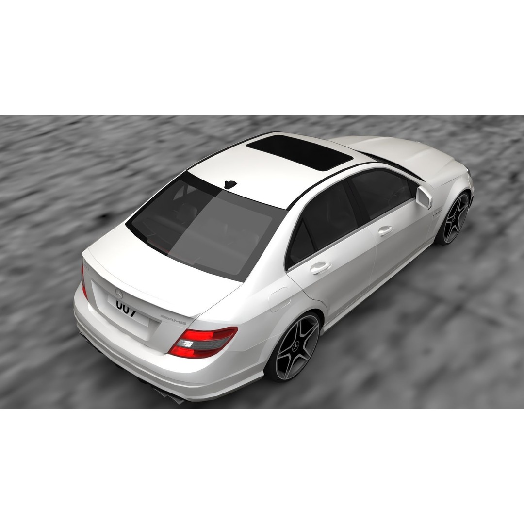Mercedes C63 3D Model – Low Poly Luxury Car Asset, FBX - View 12