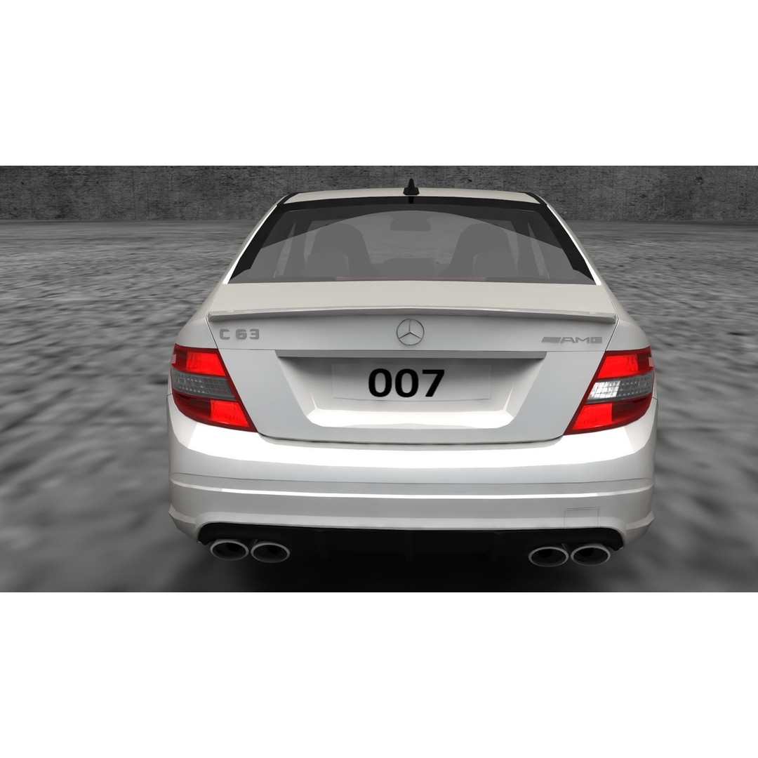 Mercedes C63 3D Model – Low Poly Luxury Car Asset, FBX - View 13