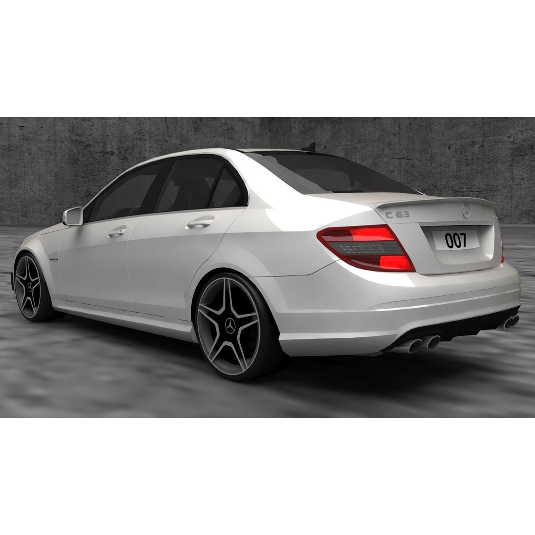 Mercedes C63 3D Model – Low Poly Luxury Car Asset, FBX - View 14