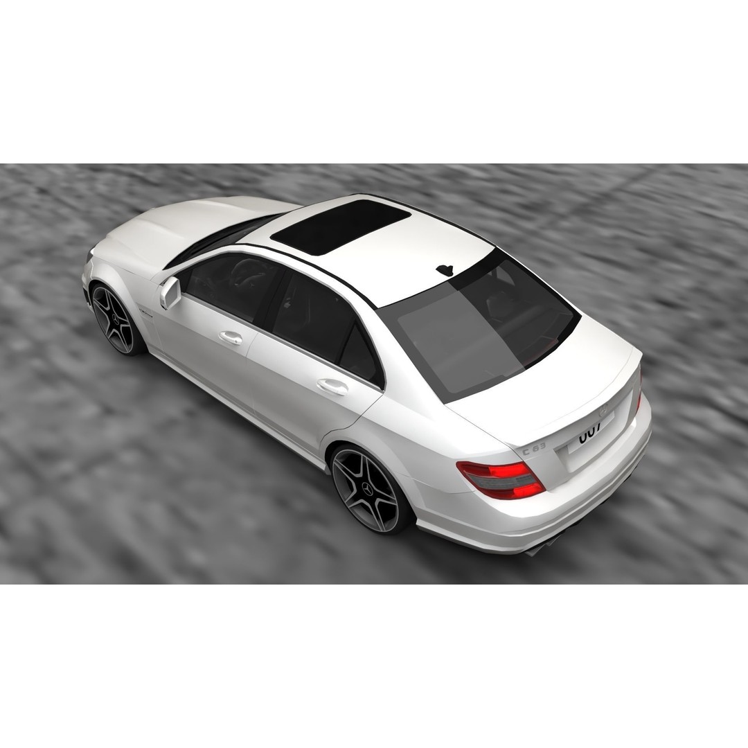 Mercedes C63 3D Model – Low Poly Luxury Car Asset, FBX - View 15