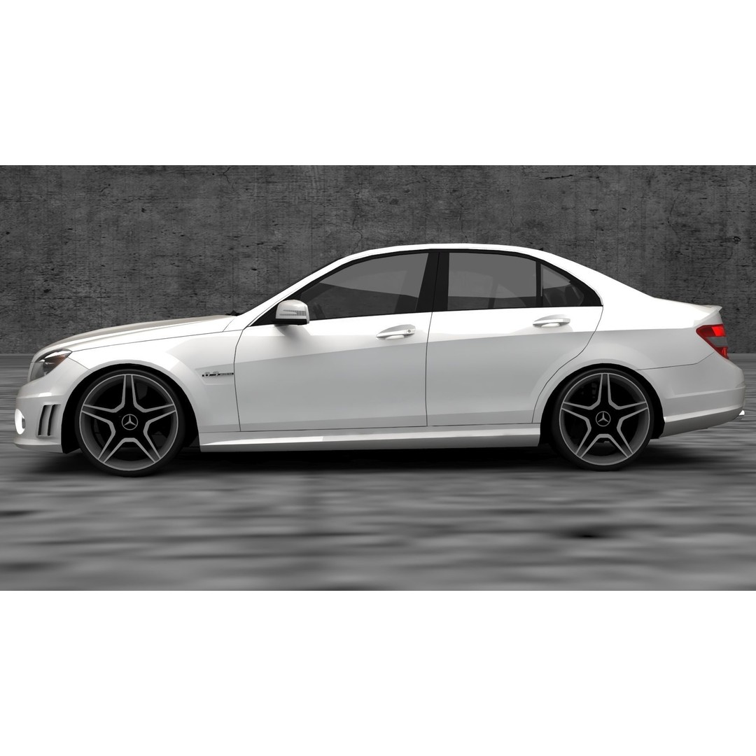 Mercedes C63 3D Model – Low Poly Luxury Car Asset, FBX - View 16