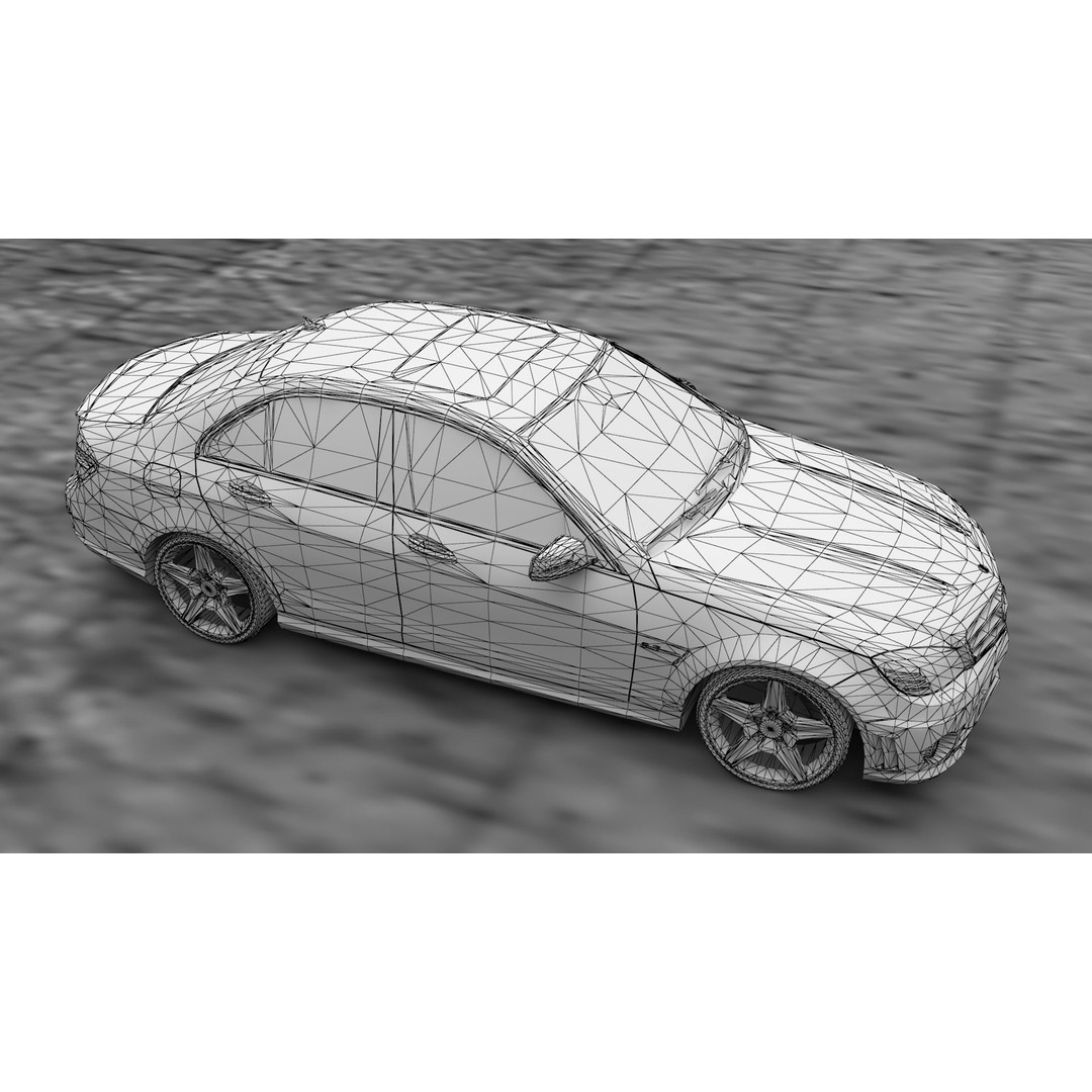 Mercedes C63 3D Model – Low Poly Luxury Car Asset, FBX - View 7