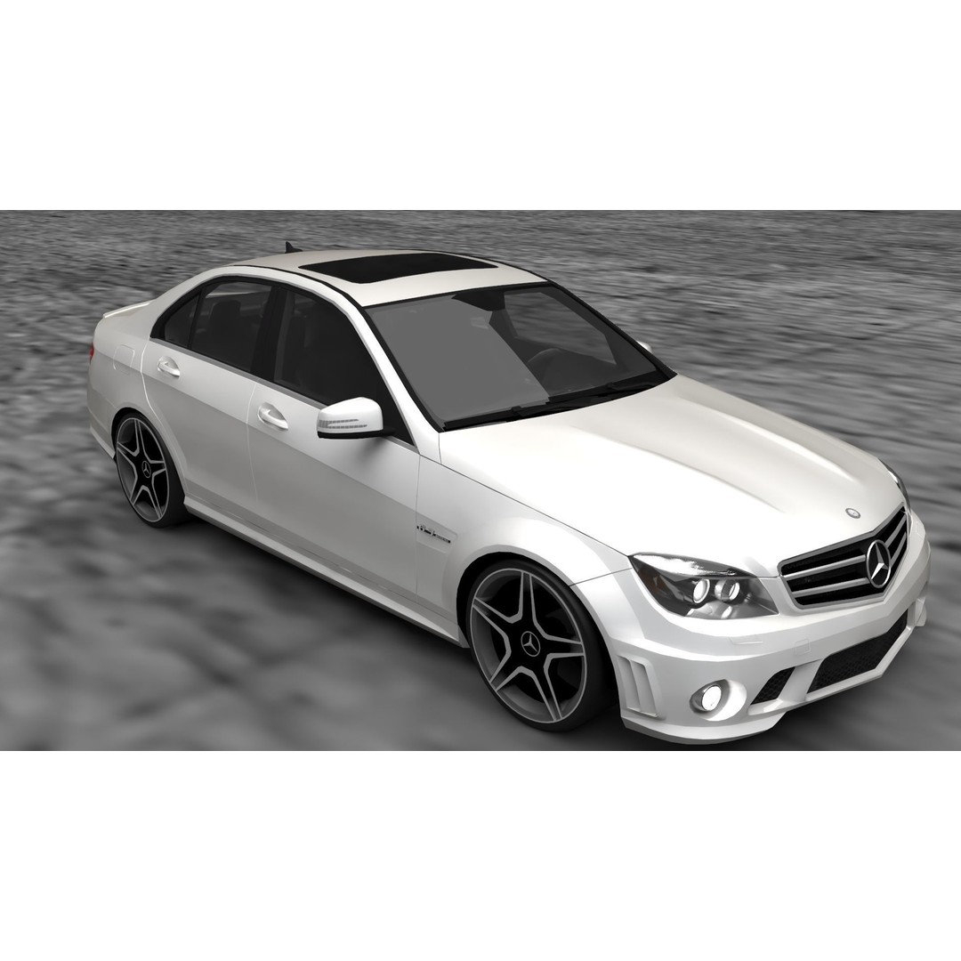 Mercedes C63 3D Model – Low Poly Luxury Car Asset, FBX - View 9