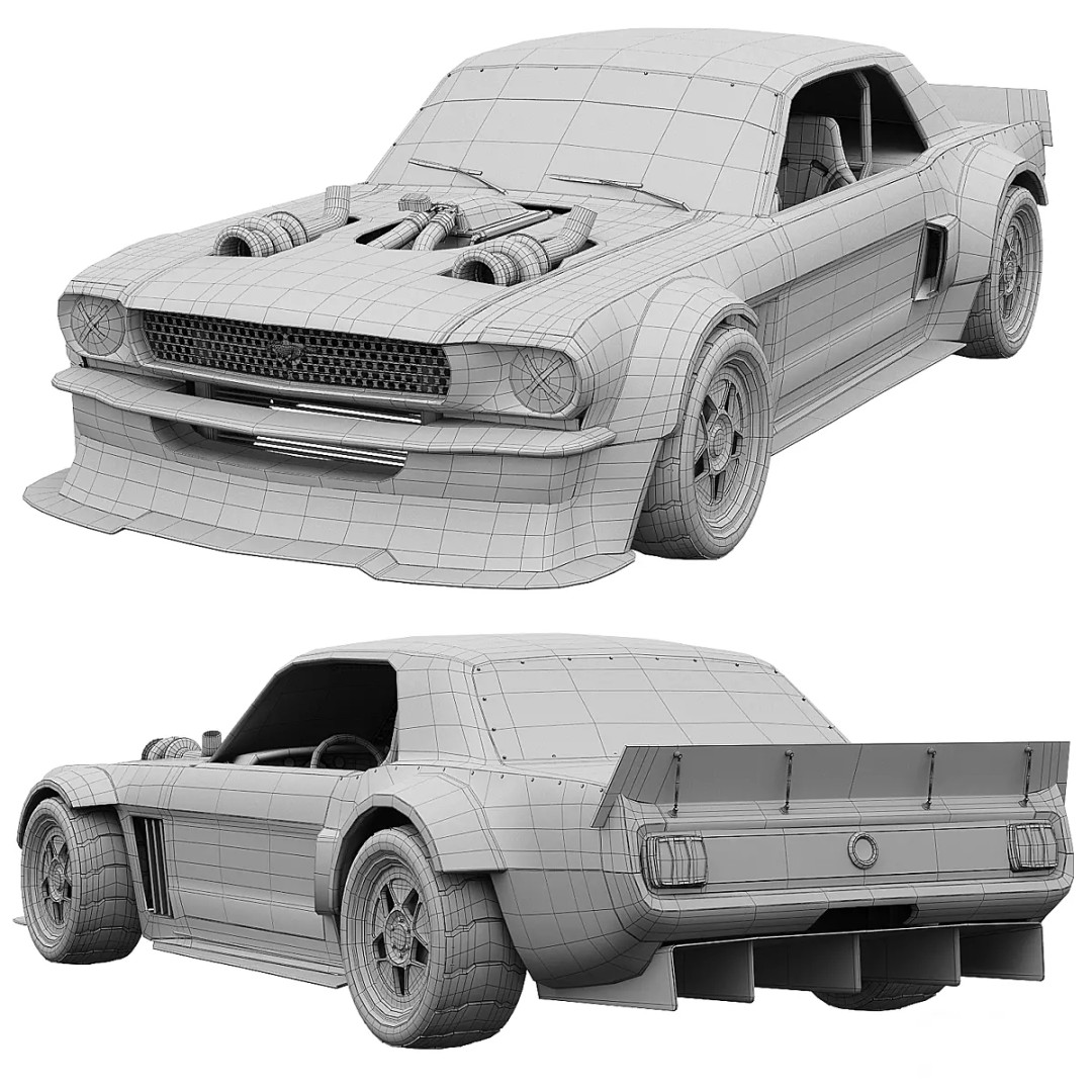 Hoonicorn Mustang V2 3D Model – High Poly Racing Car, OBJ and FBX