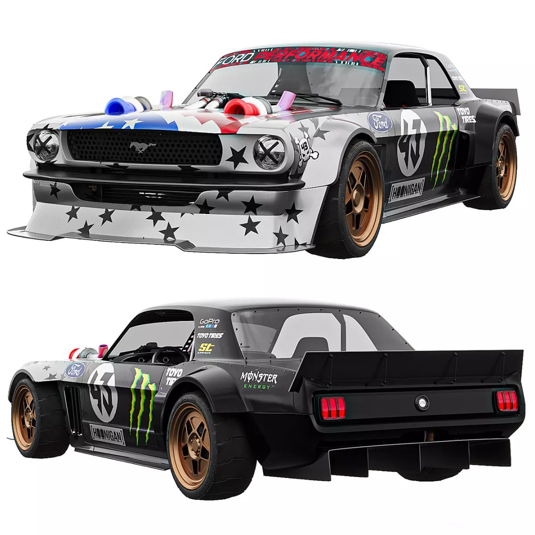 Hoonicorn Mustang V2 3D Model – High Poly Racing Car, OBJ and FBX - View 2